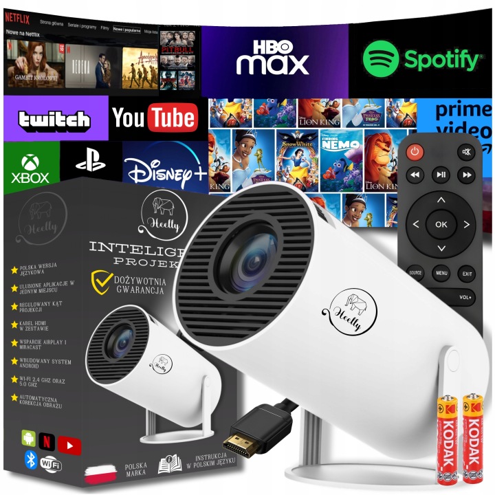TOP 10 projektorů do 5 000 Kč HEELLY Android TV 4K WiFi Full HD