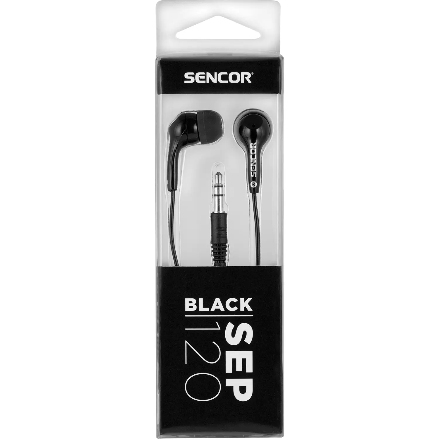 sencor sep 120 black drátová sluchátka Sencor SEP 120 BLACK Drátová sluchátka – produktové foto