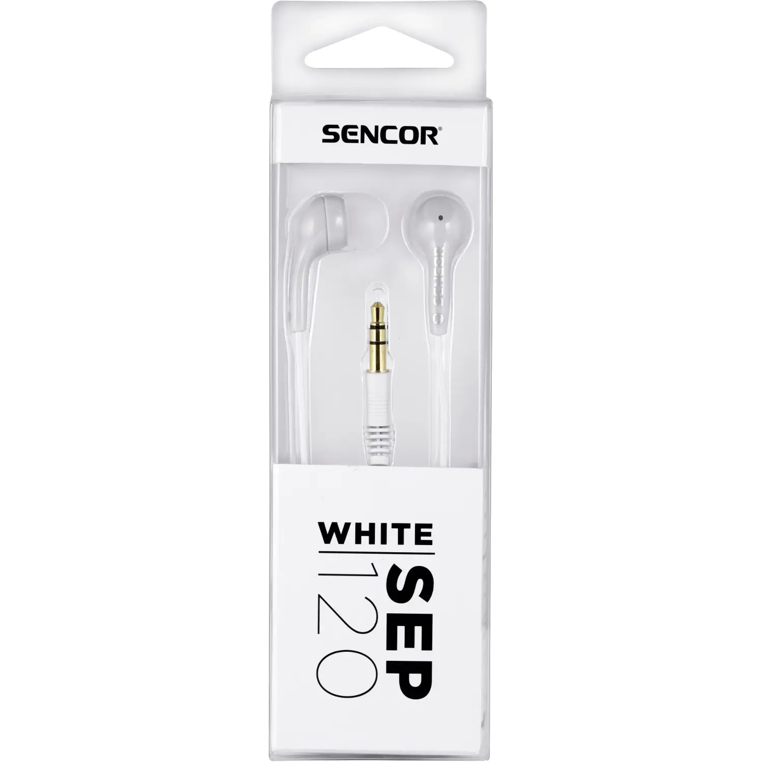 sencor sep 120 white drátová sluchátka Sencor SEP 120 WHITE Drátová sluchátka – produktové foto