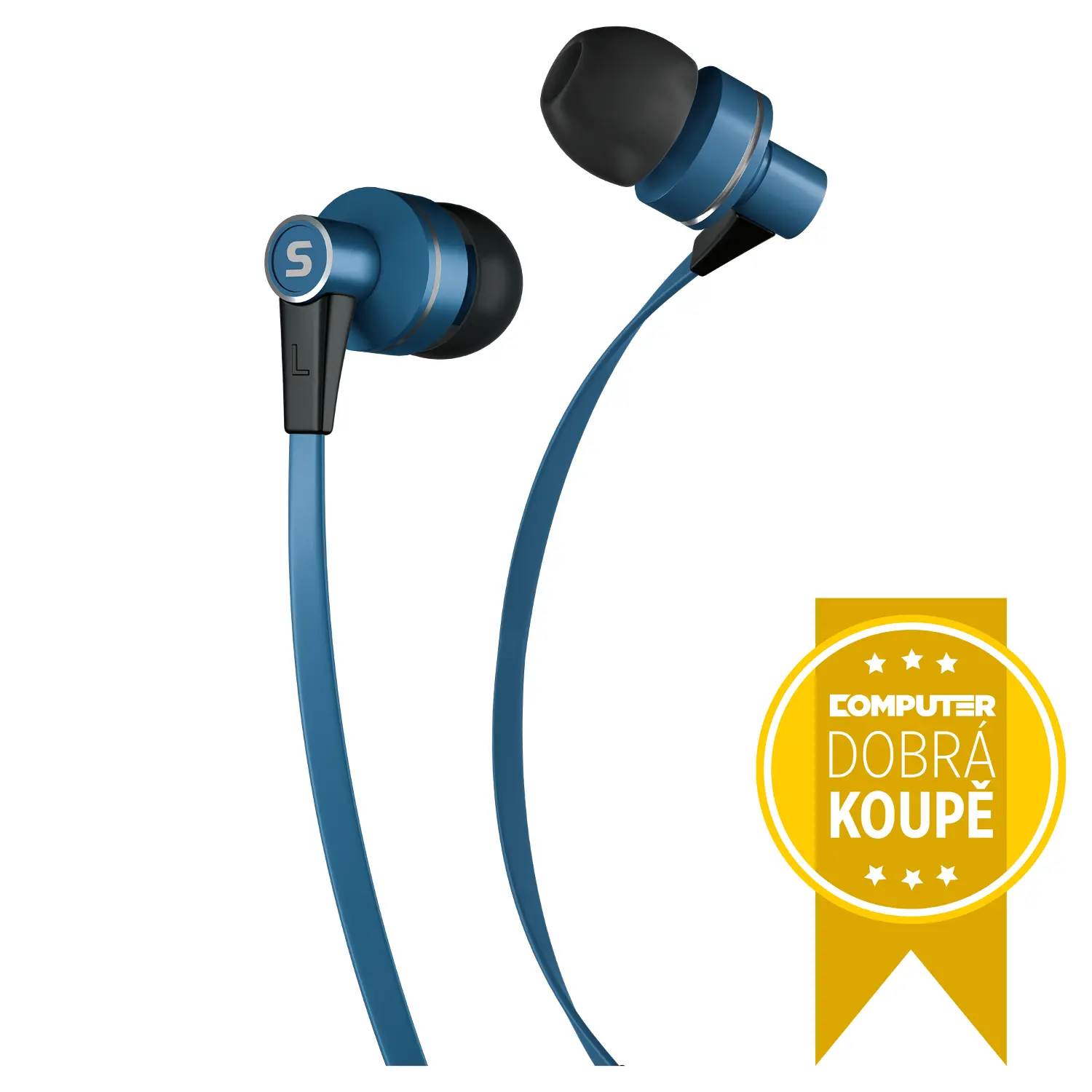 sencor sep 300 mic blue drátová sluchátka Sencor SEP 300 MIC BLUE Drátová sluchátka – produktové foto