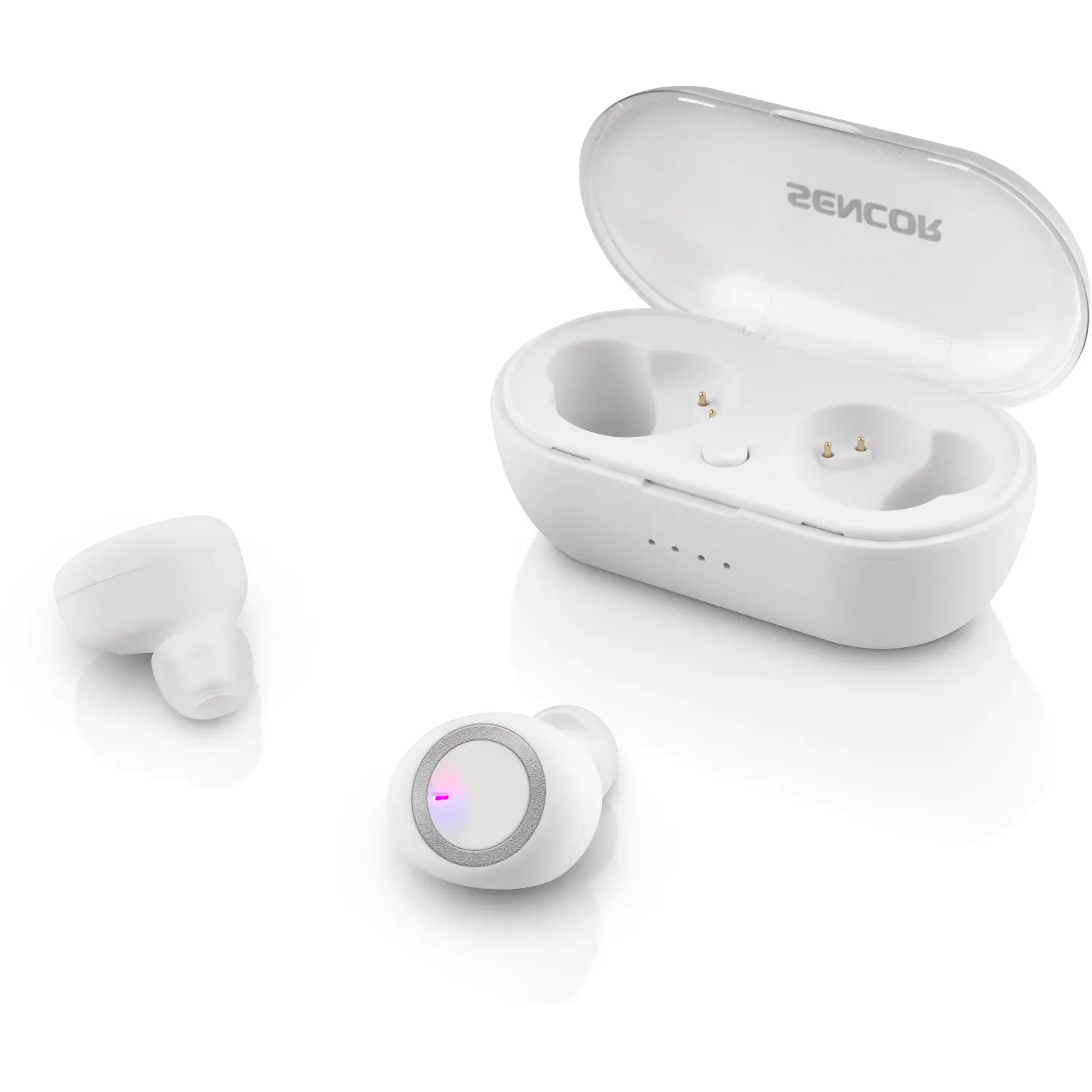 sencor sep 510bt wh true wireless sluchátka Sencor SEP 510BT WH True Wireless sluchátka – produktové foto
