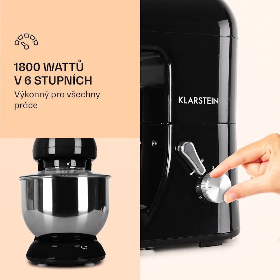 klarstein bella, kuchyňský robot, 1800 w, 2,7 hp, 5 l klarstein bella, kuchyňský robot, 1800 w, 2,7 hp, 5 l