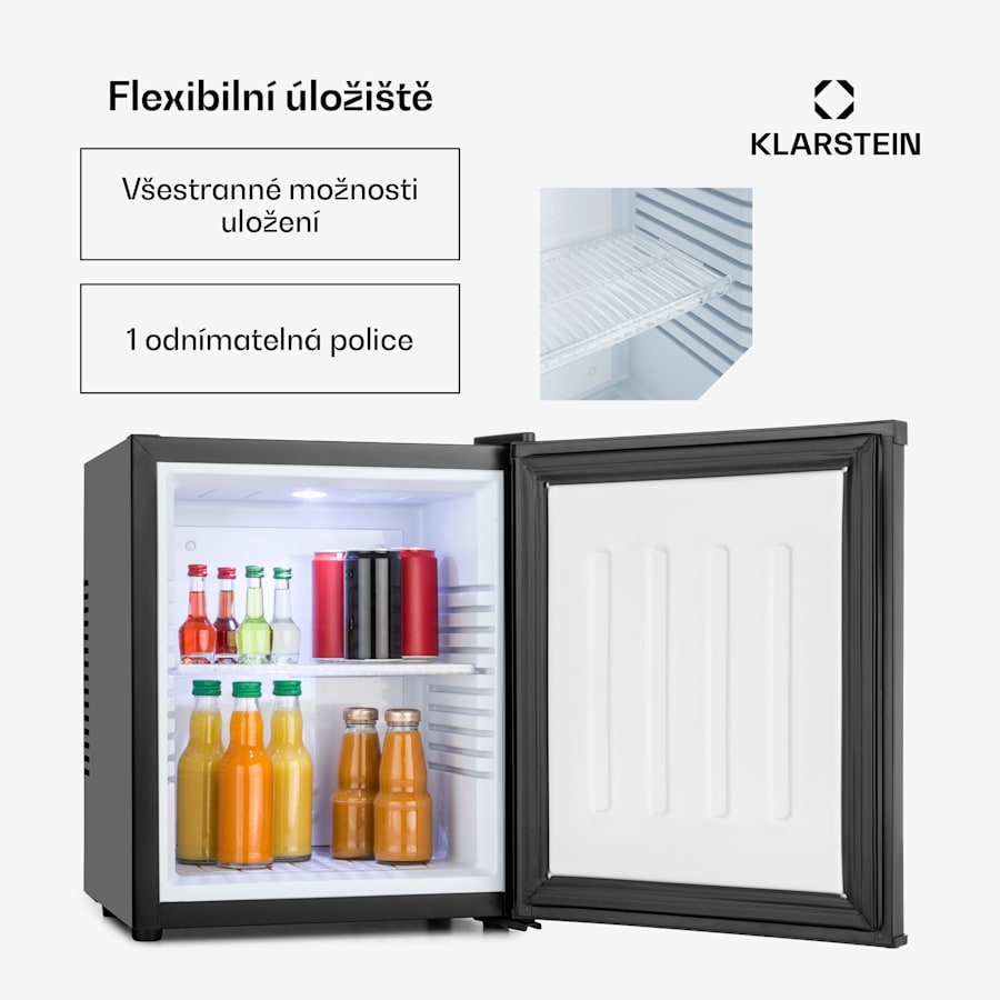 klarstein mks 10, mini lednice, 23 l, 23 db, černá klarstein mks 10, mini lednice, 23 l, 23 db, černá