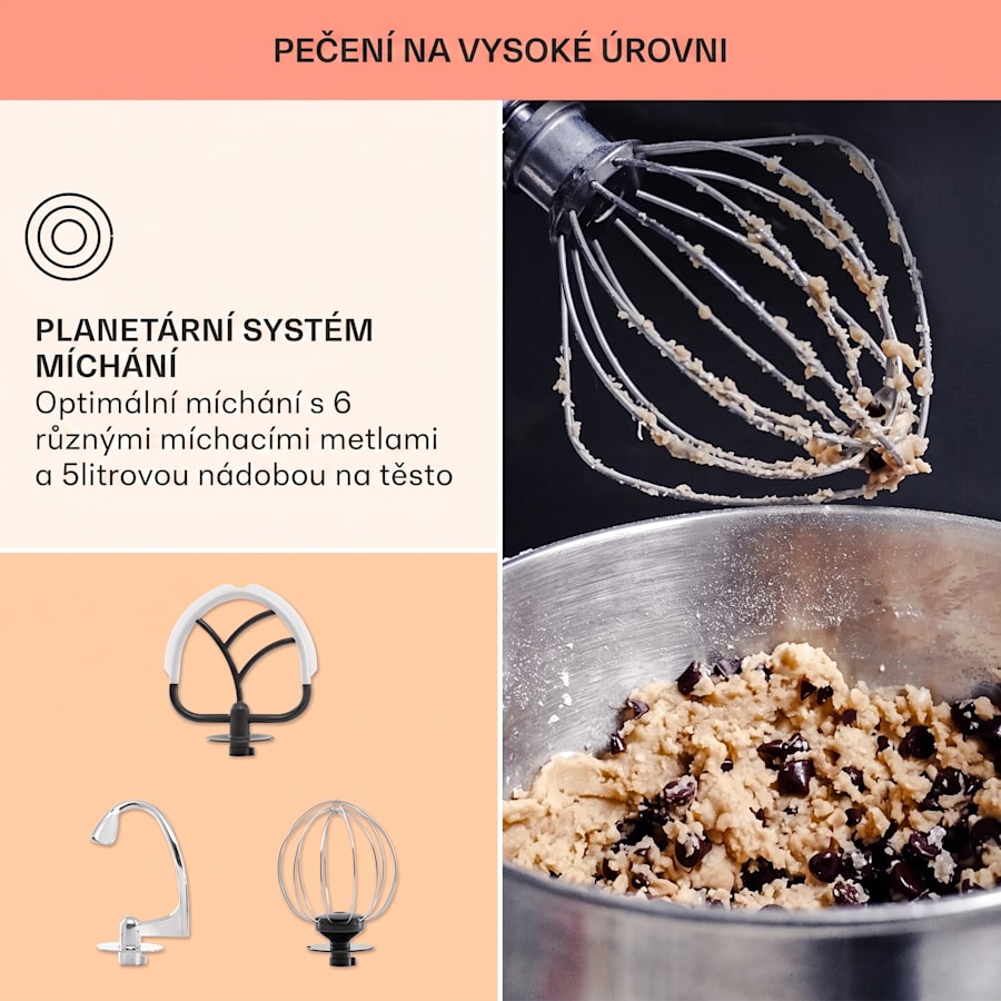 klarstein bella pico 2g, kuchyňský robot, 1300 w, 1,7 hp, 6 stupňů, 5 l klarstein bella pico 2g, kuchyňský robot, 1300 w, 1,7 hp, 6 stupňů, 5 l