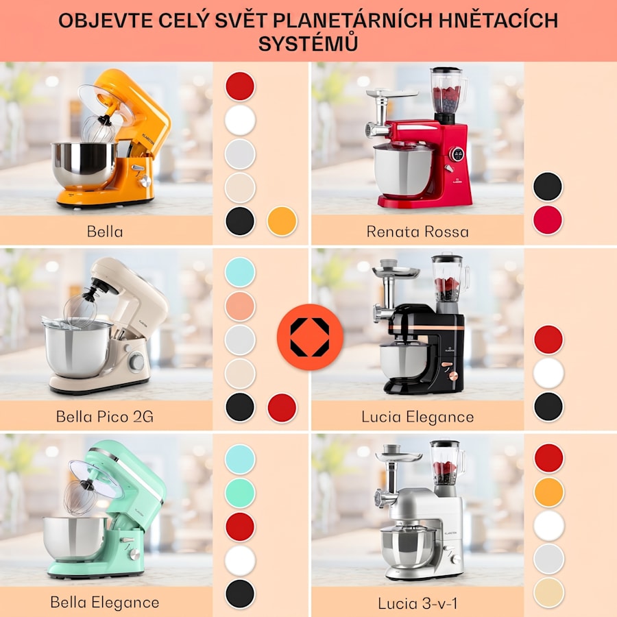 klarstein bella pico 2g, kuchyňský robot, 1300 w, 1,7 hp, 6 stupňů, 5 l klarstein bella pico 2g, kuchyňský robot, 1300 w, 1,7 hp, 6 stupňů, 5 l