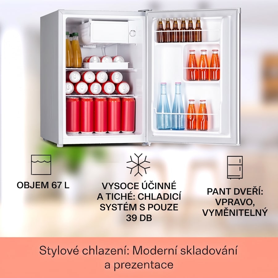 klarstein fargo 67 minibar lednička 67 litrů / 4 litry mrazák kompaktní klarstein fargo 67 minibar lednička 67 litrů / 4 litry mrazák kompaktní