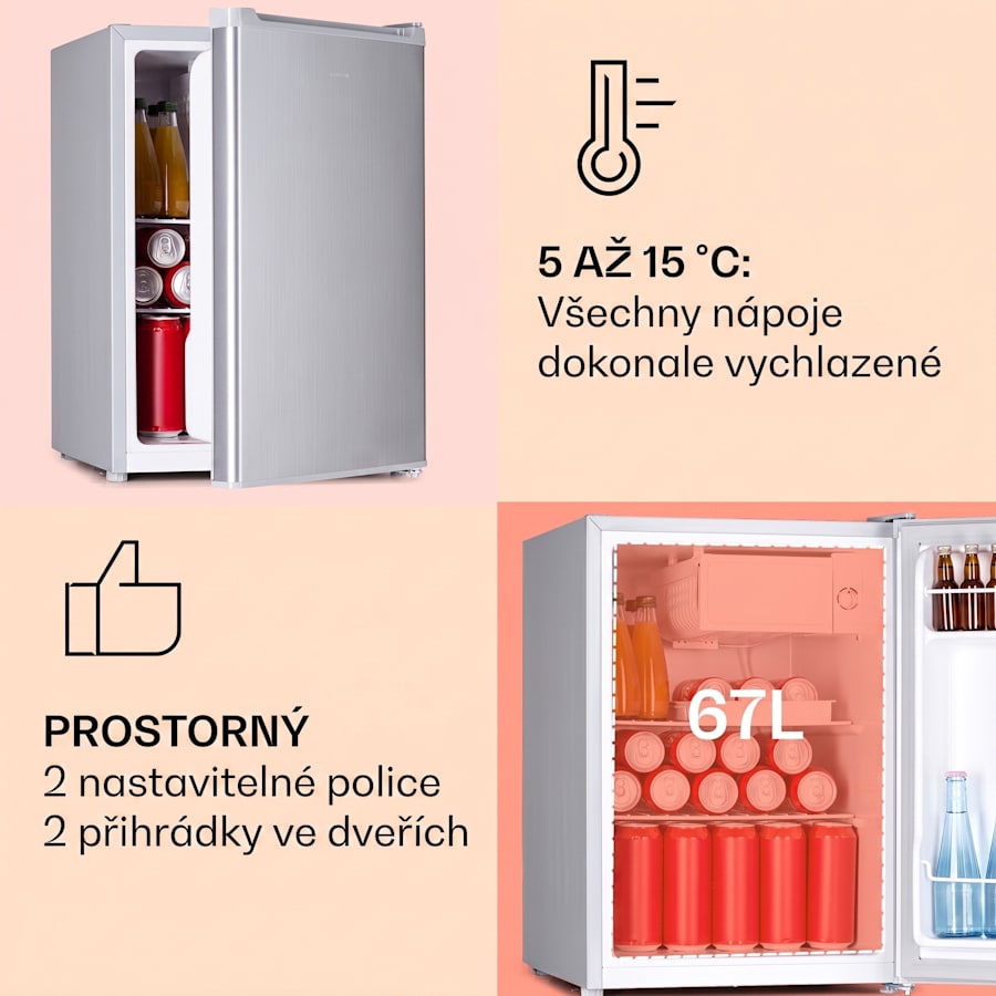 klarstein fargo 67 minibar lednička 67 litrů / 4 litry mrazák kompaktní klarstein fargo 67 minibar lednička 67 litrů / 4 litry mrazák kompaktní