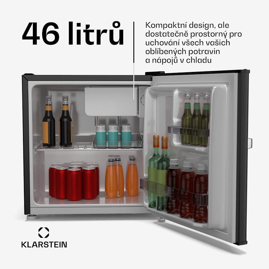 klarstein mini lednička irene, retro, 46 l, 37 db tichý provoz, eek d, 0 10 °c klarstein mini lednička irene, retro, 46 l, 37 db tichý provoz, eek d, 0 10 °c
